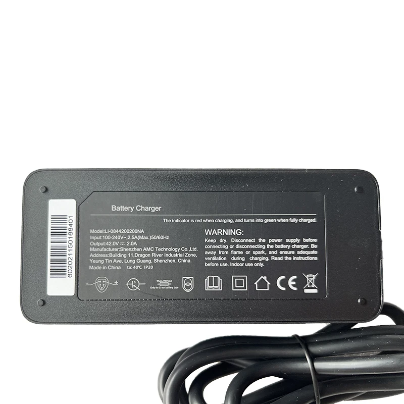 Cargador rápido Original de 42V 2A para batería de bicicleta eléctrica Qicycle EC1 F2, accesorios de carga de duradera