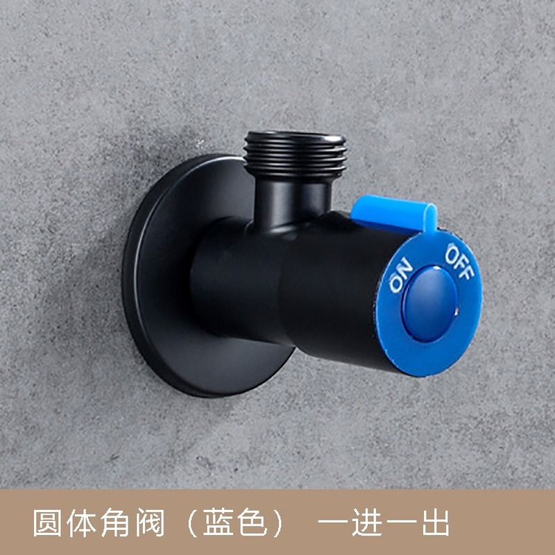 Angle ValvesBathroom Valve Faucets Black Stainless Steel Kitchen Cold Mixer Tap Accessories Standard G1/2 Threaded: style     B