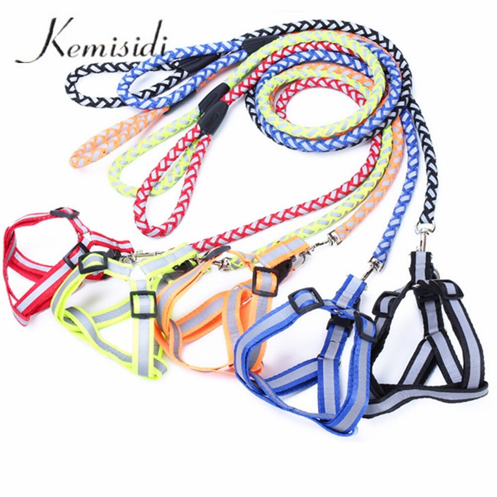 Kemisidi Reflecterende Knit Trekkabel Duurzaam Voor Huisdieren Hond Keten Borstband Supplies S, m, L Maat