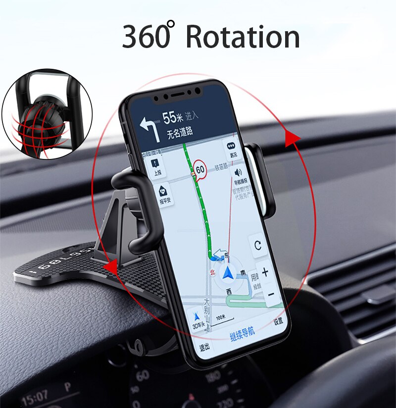 Car Phone Holder for Cell Phone in Car GPS Dashboard Bracket For iPhone 11 XR 7 Samsung Xiaomi Universal 360 Mount Stand Holder: Default Title