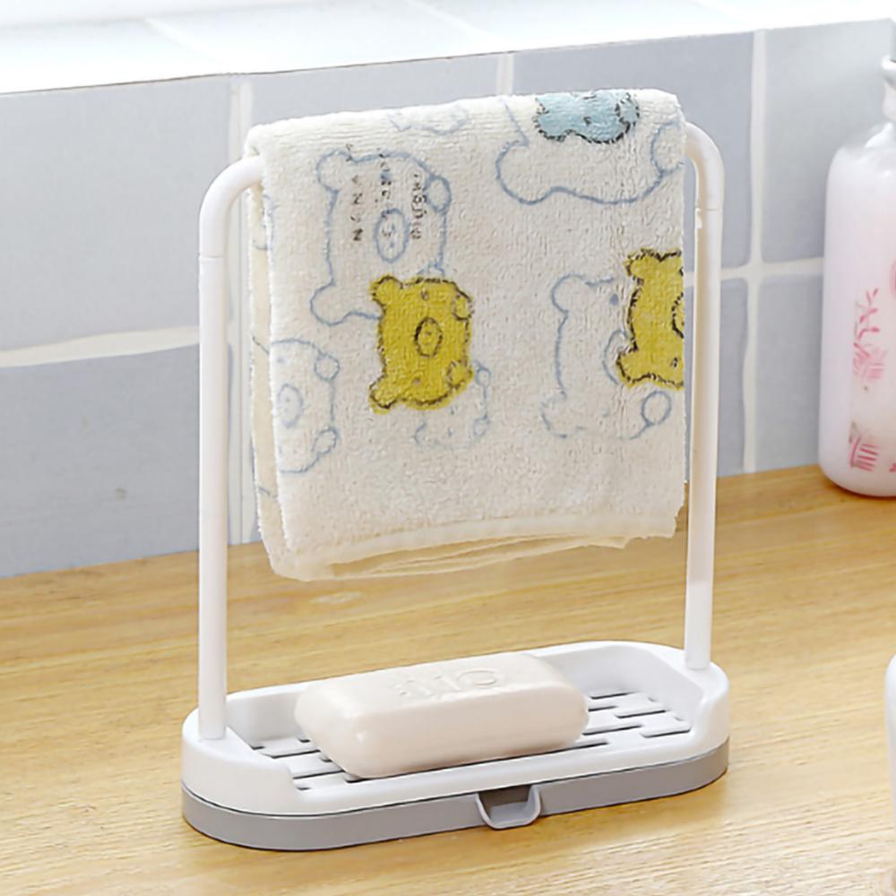 Kitchen Dishcloth Holder for Towel Rag Hanger Sink Sponge Holder Rack Shelf for Kitchen Bathroom Dish Cloth Drain Organizer