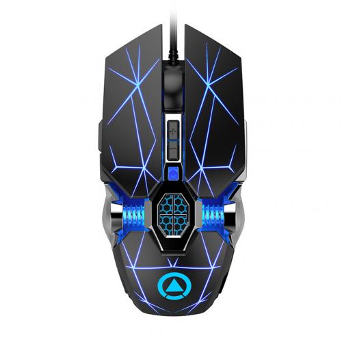 Gaming Mouse Ricaricabile Senza Fili Del Mouse Silenzioso Retroilluminato A LED 2.4G USB 1600DPI Optical Mouse Ergonomico Gamer Desktop Per PC del computer portatile: Black
