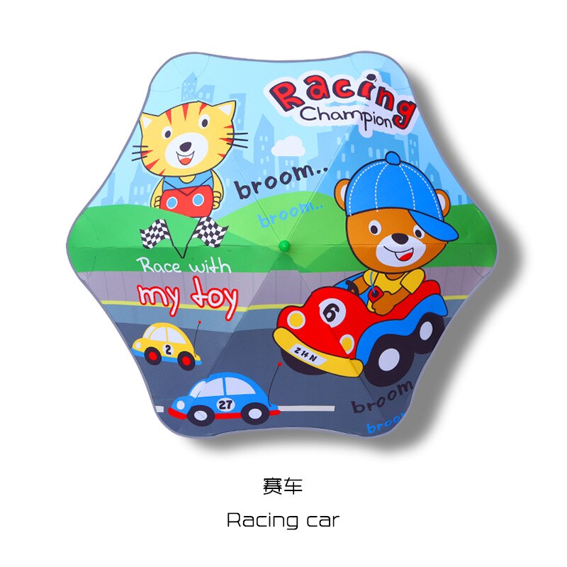 Cute Cartoon Children Umbrella with Night Reflective Strips Long-handle Kids Umbrella for School: Style 5