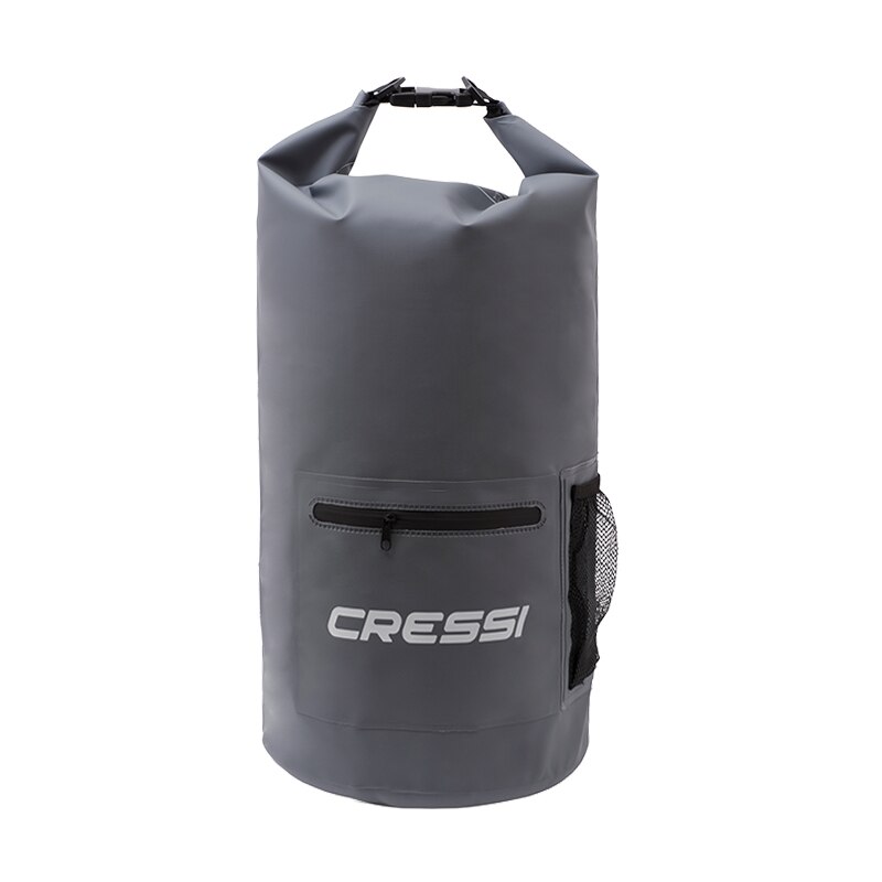Cressi 10l 20l dry bag vattentät dykutrustning väska dyk snorkling simning drifting bag med dragkedja fram: Grå 20l