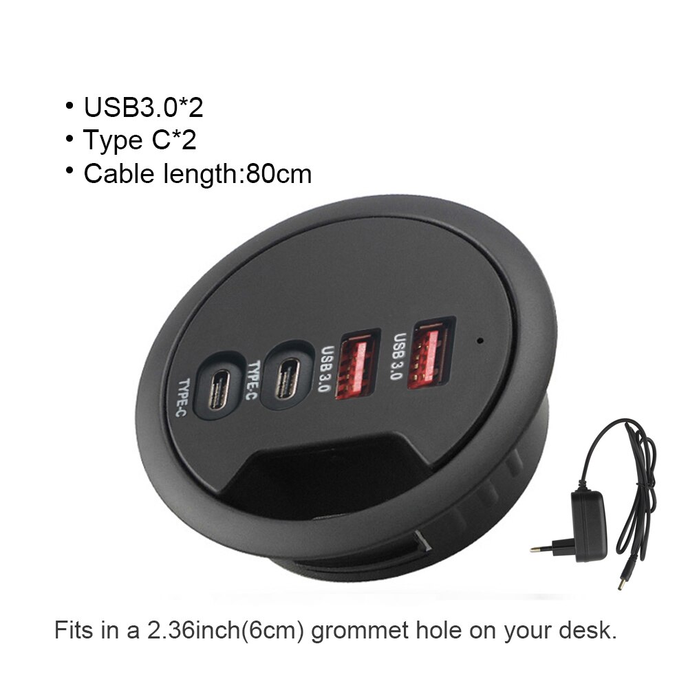 USB Desk Hub USB3.0 HUB With 4 Port USB3.0 Adapter For Desktop PC/Notebook USB HUB Desk Mount USB 3.0 Splitter Cable lenth 80cm: 4 in 1-USB3.0 2