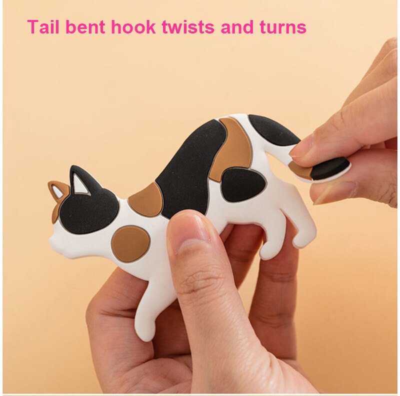 Fridge Magnet Japanese Cat Refrigerator Magnet Hook Refrigerator Hook Cute Cartoon Cat Tail Hook Strong Magnetic Hook