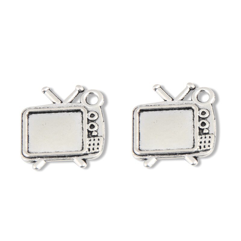 50pcs Couleur Argent 15x13.5mm Télévision Charmes Nécessités Quotidiennes TV Pendentif Fit BIJOUX À BRICOLER SOI-MÊME Des Accessoires Artisanaux