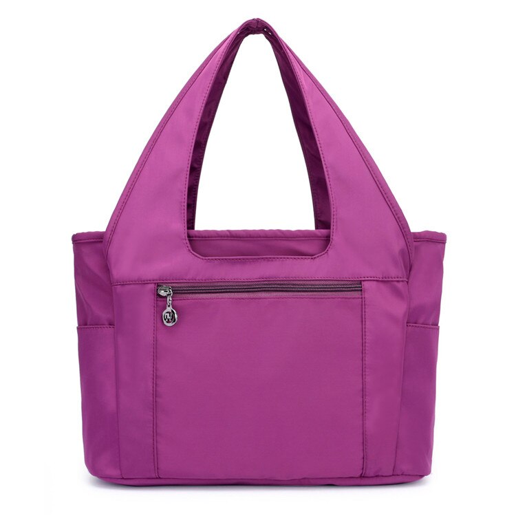 Sac à main souple pour femme, sacoche de étanche en nylon, cabas Simple, bourse multi-couleurs, nouvelle: VIOLET