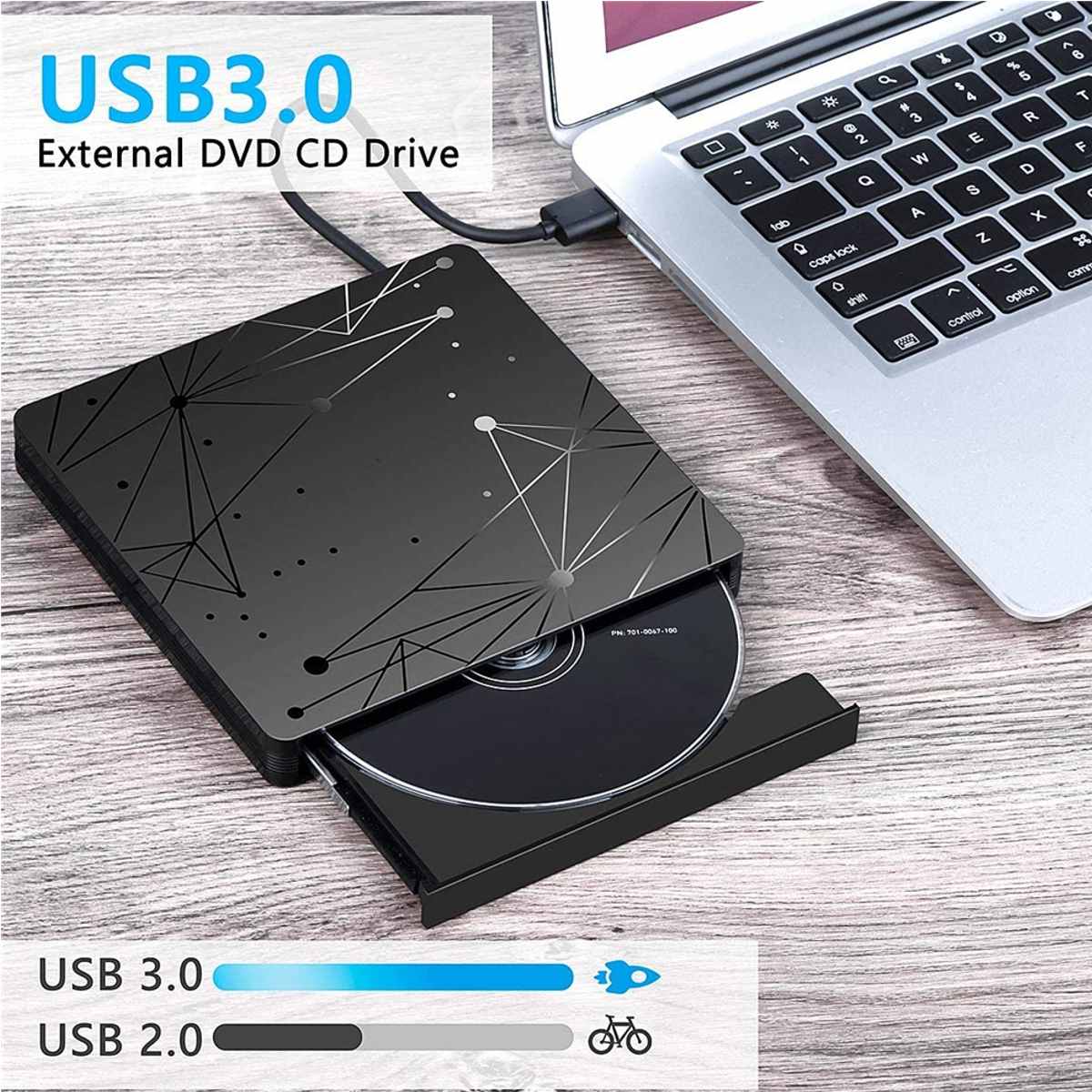 External DVD Drive USB 3.0 Portable CD DVD RW Drive Writer Burner Optical Player Compatible For Windows 10 Laptop Desktop iMacs
