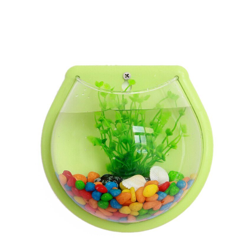 Sunsun mini vægmonteret akvarie akvarie akvarie fiskeskål akryl akvarie tank akvatisk græs tank