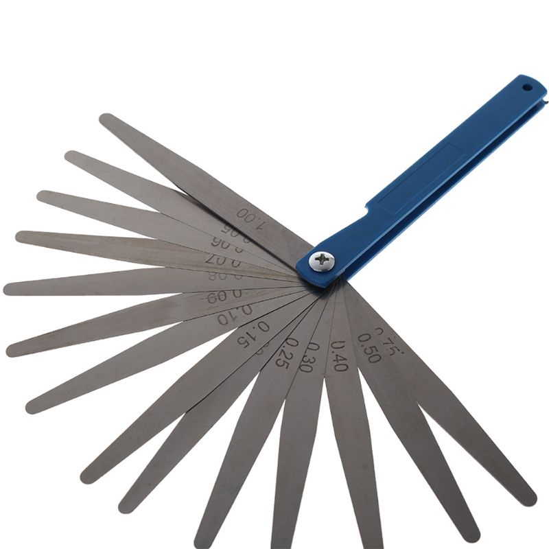 Stainless Steel Feeler Gauge 14 Blade Thickness Gap Metric Filler Measure Tool Car Repair Tool