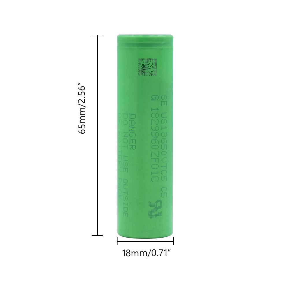 Uppladdningsbart 18650 Batteri - 10 Stk - 3.7V 2600mAh - VTC5 Ersättning