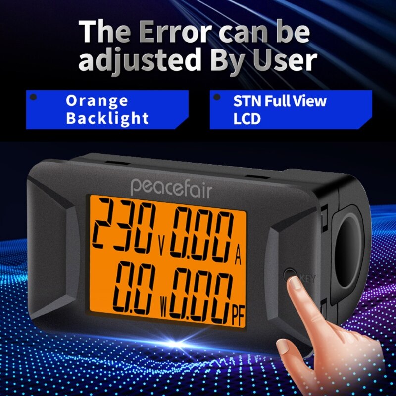 Ac 40-400V 100A Digitale Multimeter Spanning Stroom Meter Elektrische Instrument Power Factor Meter M4YD
