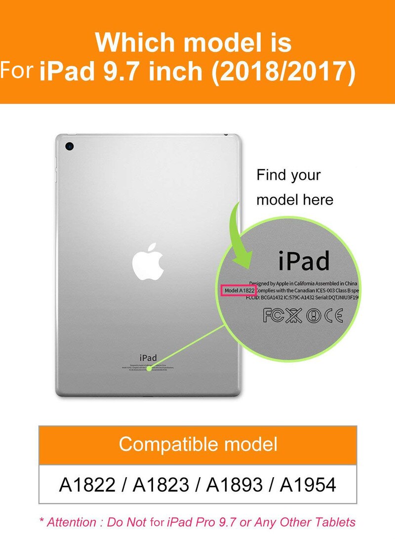 360 Graden Draaiende Pu Leather Flip Cover Case Voor Ipad 9.7 5th 6th Stand Gevallen Smart Case a1822 A1823 A1893 A1954