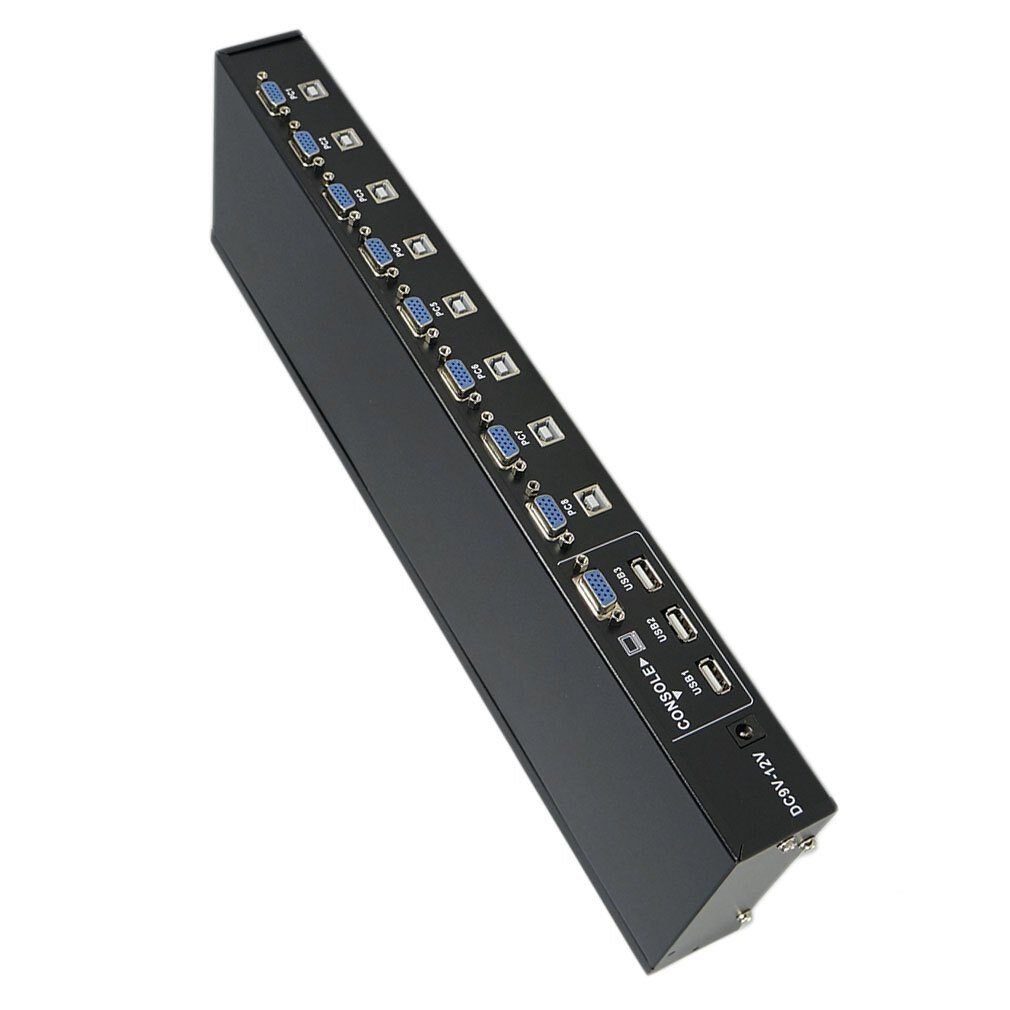 Small Size 8 Ports USB 2.0 External KVM Switch Box Manual Switcher Support for 1920x1440 VGA Splitter Adapter