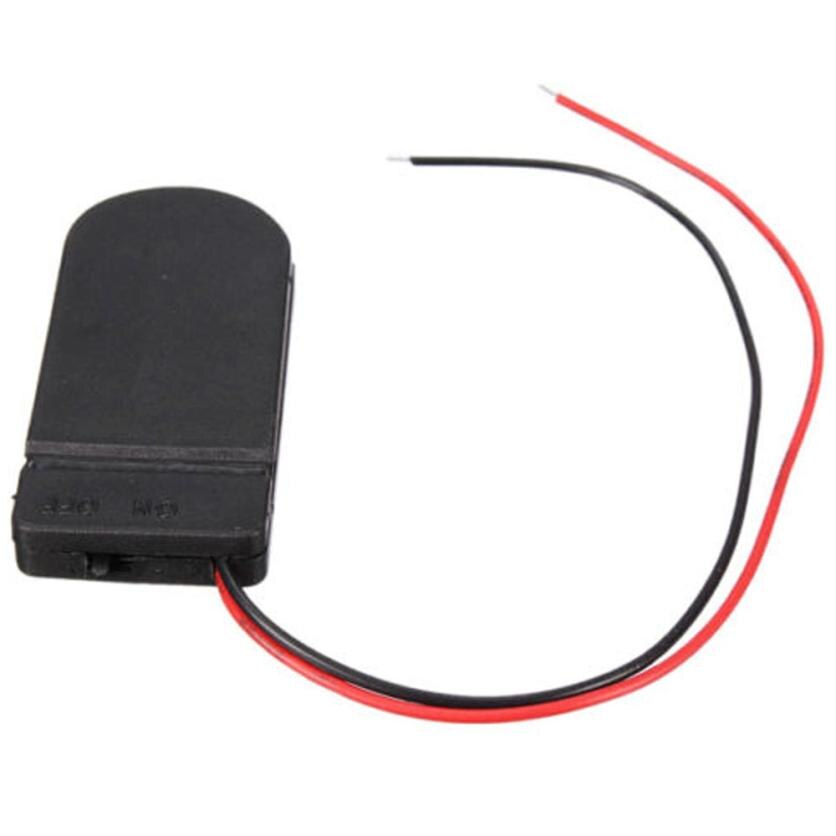 5Pcs CR2032 Knop Knoopcel Batterij Houder Case Cover Met Aan/Uit Schakelaar Bk