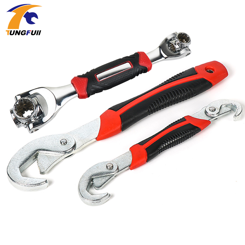 Tungfull Hardware Tool Multi-Function Universal Wrench Adjustable Grip Wrench Set Disassembly Ratchet Wrench Spanner Hand Tools