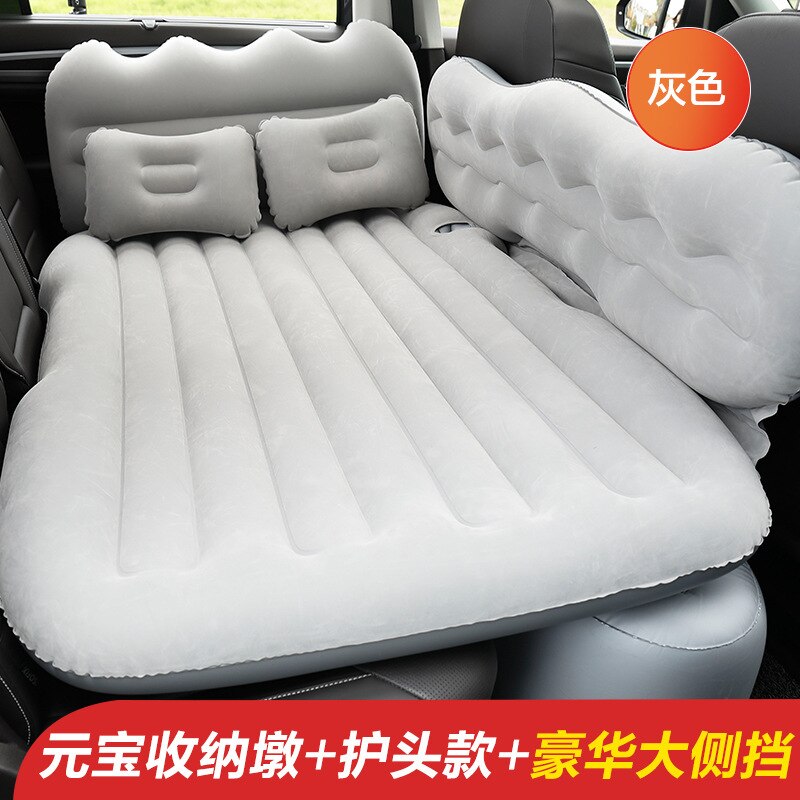 Auto Lucht Opblaasbare Travel Matras Bed Auto Back Seat Bed Matras Multifunctionele Sofa Kussen Outdoor Camping Mat Kussen: Grey