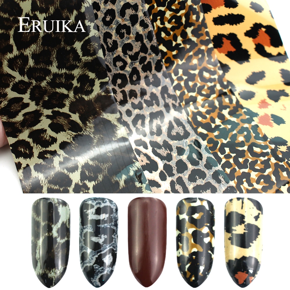 4 pcs Mix Leopard Nail Folies Sexy Sterrenhemel Slider Set Nail Decals Holo Transfer Sticker Gel Polish Manicure Art decoraties