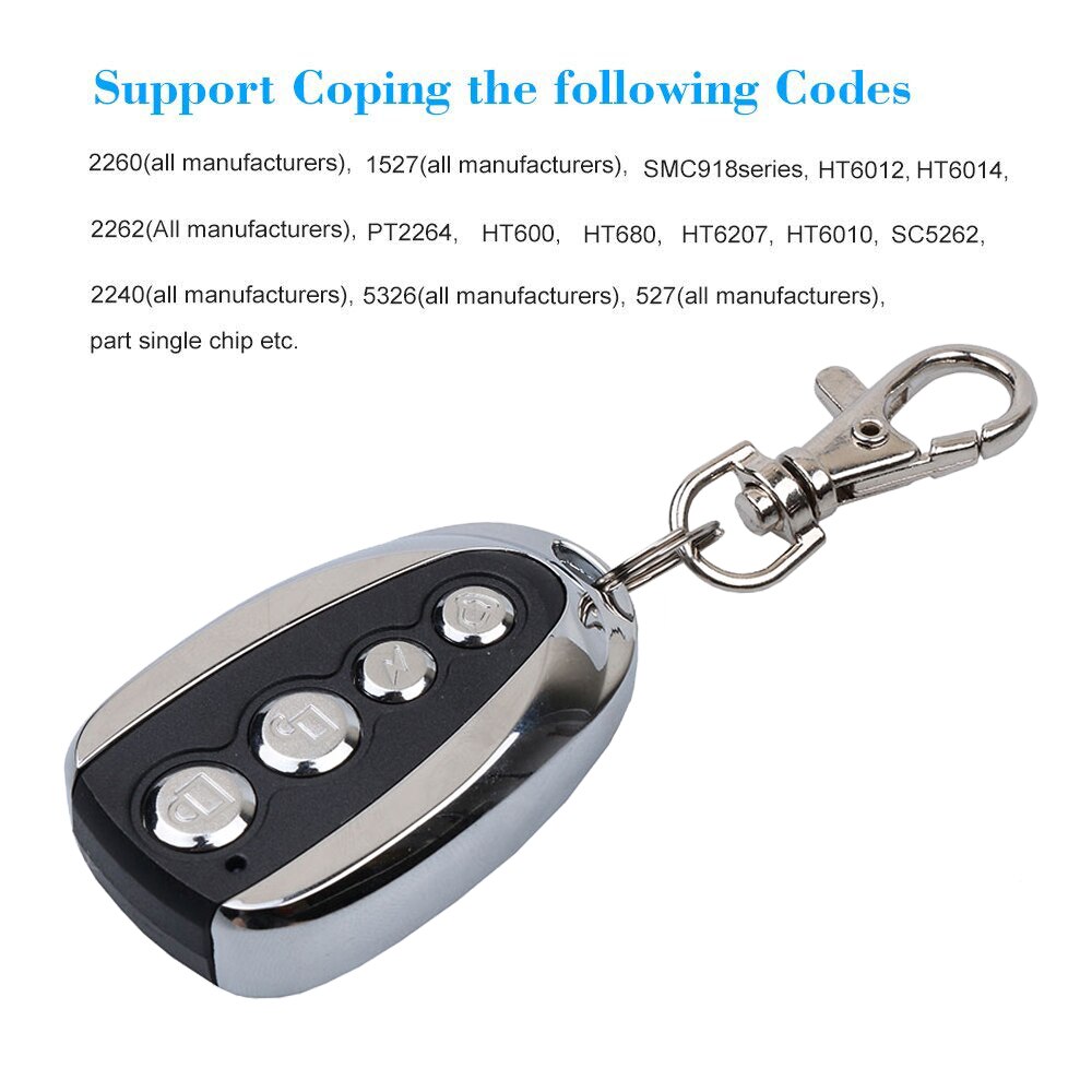 433MHZ Remote Control Garage Gate Door Opener Remote Control Duplicator Clone Cloning Code Car Key 433.92mhz