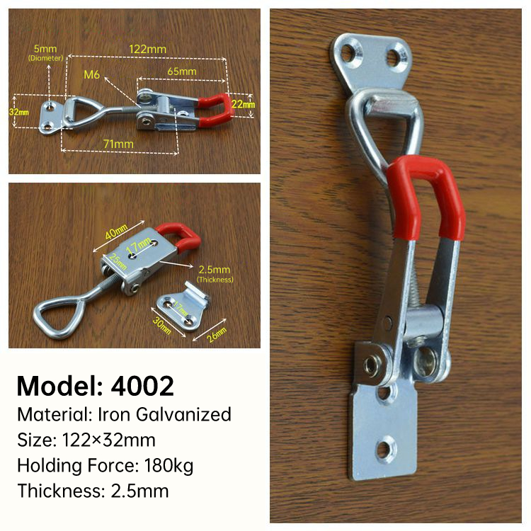 Quick Catch Toggle Latch Klem Verstelbare Hasp Lock Voor Thuis Schuifdeur Meubelkast Dozen 304 Roestvrijstalen Hardware: Rood