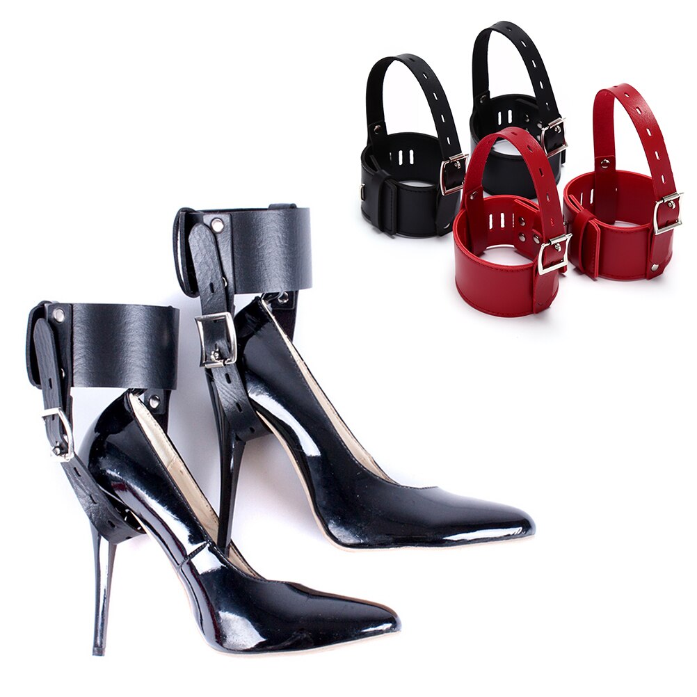 1 Pair High Heels Locking Belt SM Gear Ankle Cuff High-Heeled Shoes Restraints Kit for Couples Positioning Bandag Adult Products