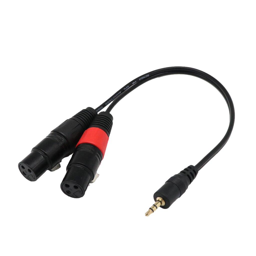 3.5mm Mono Jack(PC/Laptop) to 2 XLR Female(Mixer/Speaker) Cable Splitter
