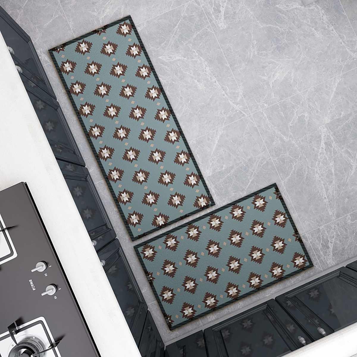 2 Stuks Keuken Vloer Tapijt Vloermat Moderne Geometrische Patternarea Rug Antislip Badkamer Absorberende Deurmat Pad Mat Deurmat