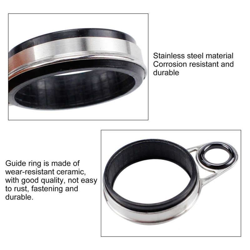 Fishing Rod Guides Line Ring Top Tip Telescopic Fishing Rod Guides Top Ring Set Raft Fishing Accessories