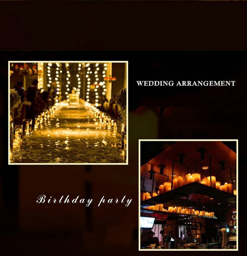 Dia.5CM Battery powered Flickering Led Pillar Candle Paraffin Wax wavy Edge Home Wedding party decor Vary Height Optional-Amber