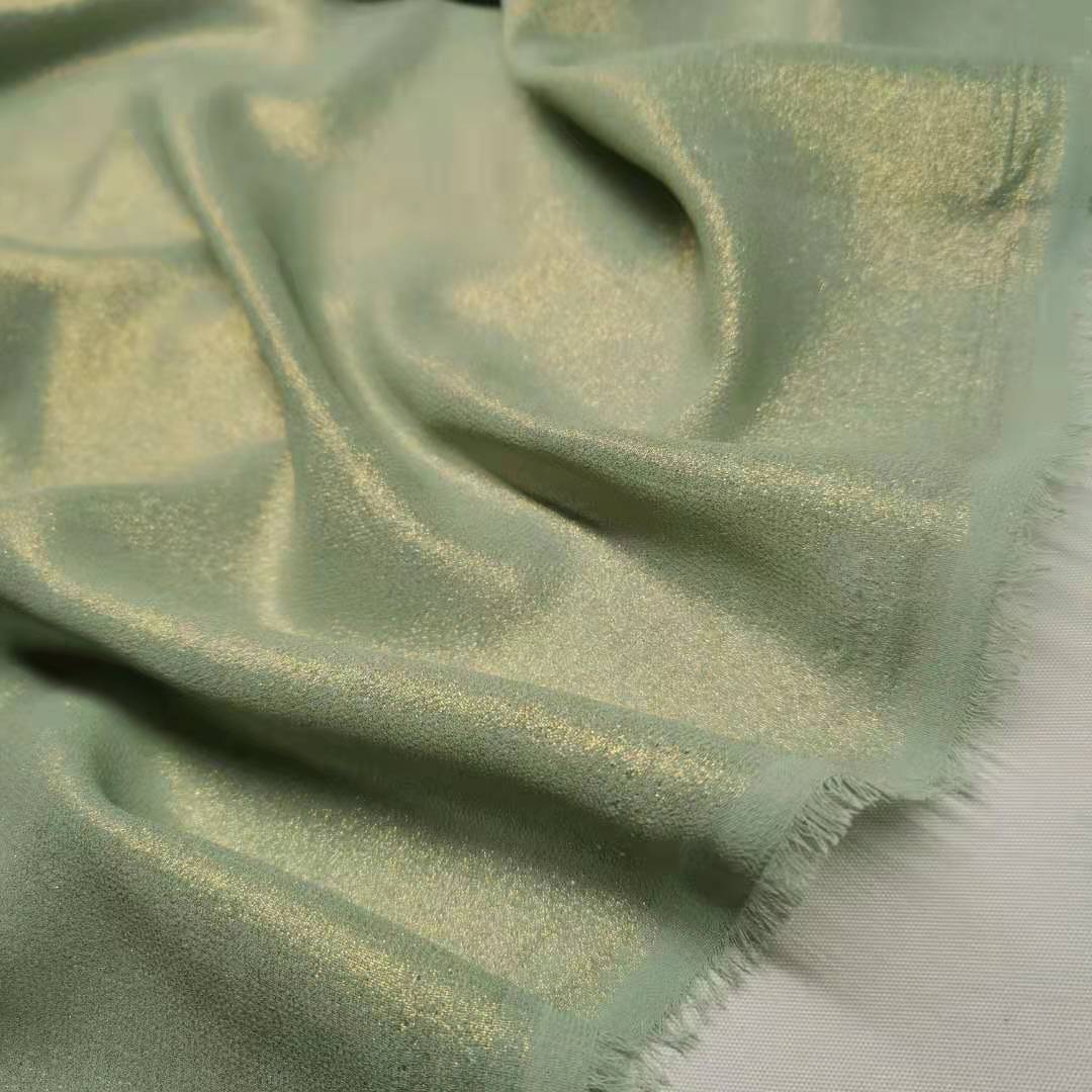 Bling Soft Chiffon Fabric Bronzed Summer Fabric Shiny Costume Cosplay Material: Mint