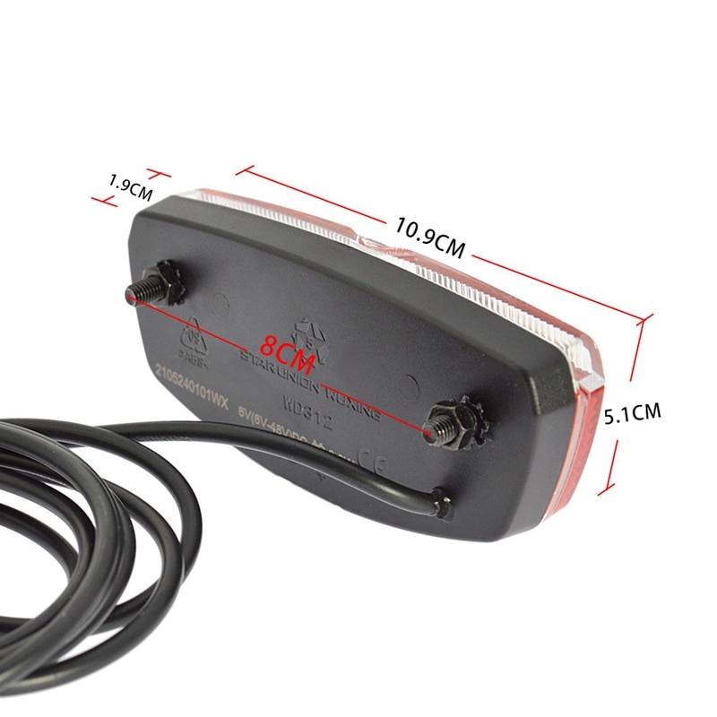 Ebike Achterlicht Elektrische Fiets Achterlicht Ingang 6V- 48V Led Lamp Met Fiets Reflectoren E-Bike achterlicht
