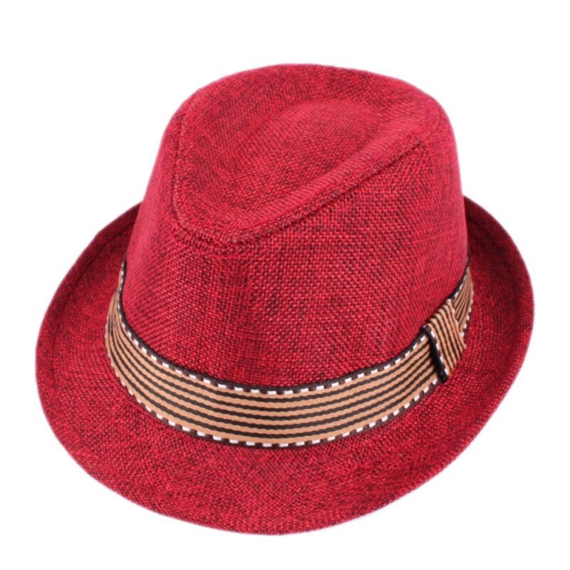 JW – chapeaux de soleil pour enfants, casquette Fedoras de Style Jazz britannique pour garçons et filles: Red