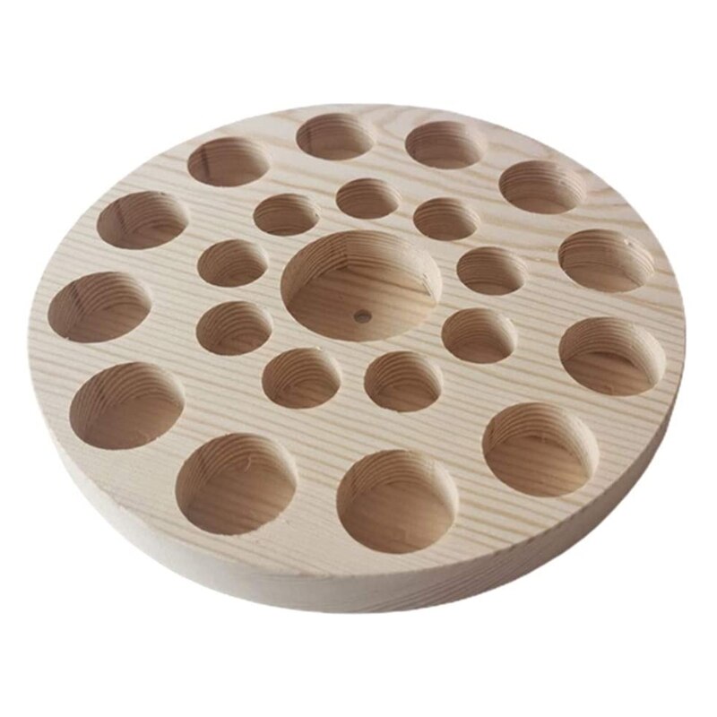 Essential Oil Rack, Display 22 Bottles Cosmetic, Makeup Storage Perfume Holders - Essential Oils Bottles Wooden Stand Organizer: Default Title