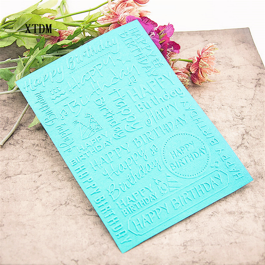 plastic happy birthday template village craft card making paper card album wedding decoration clip Embossing folders