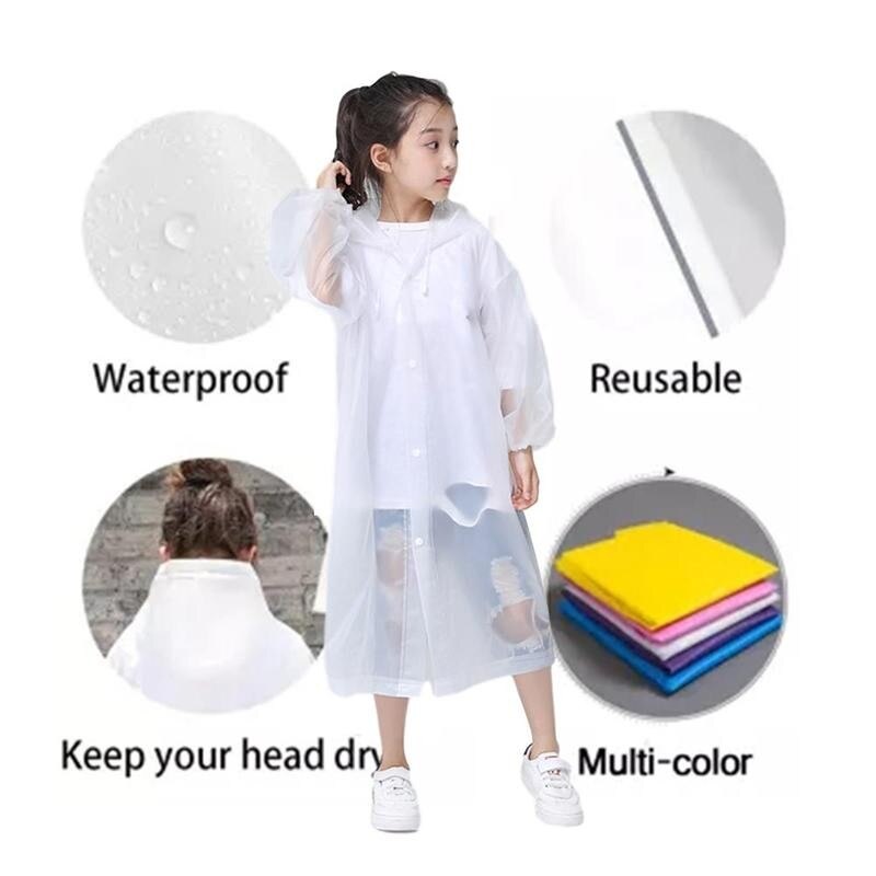 Crianças capa de chuva capa de chuva capa de poncho meninas meninos à prova dwaterproof água capas de chuva transparente descartável impermeável crianças casaco