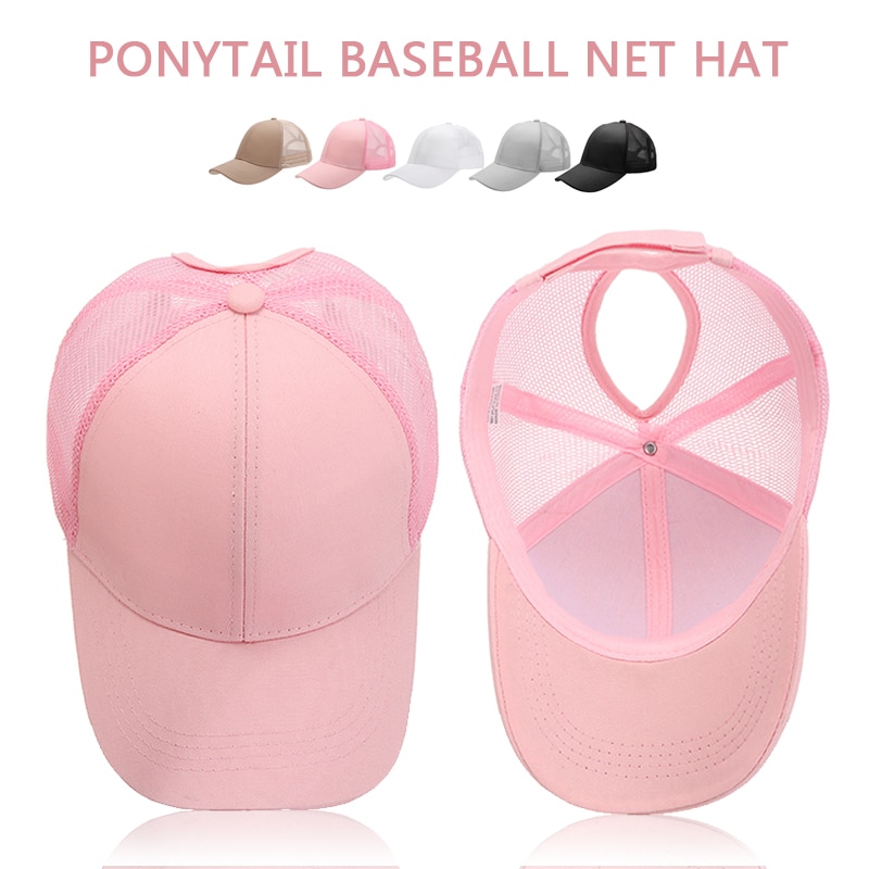 Gorros de tenis para mujer, color caqui/Blanco/rosa/Negro/gris, Cierre trasero, malla deportiva