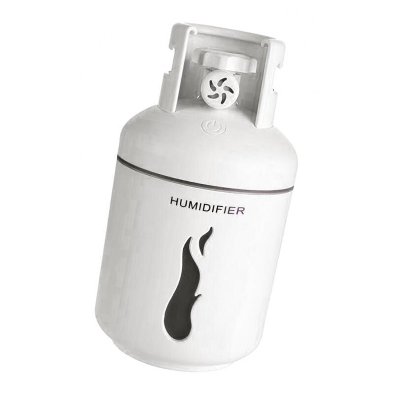 Mini Gas Tank Shape Humidifier Aroma Diffuser 7 Color change for Home: White