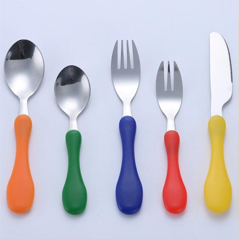 Safety Portable Kids Tableware Knife Fork Lovely 304 Stainless Steel Cutlery Set Children Dinnerware