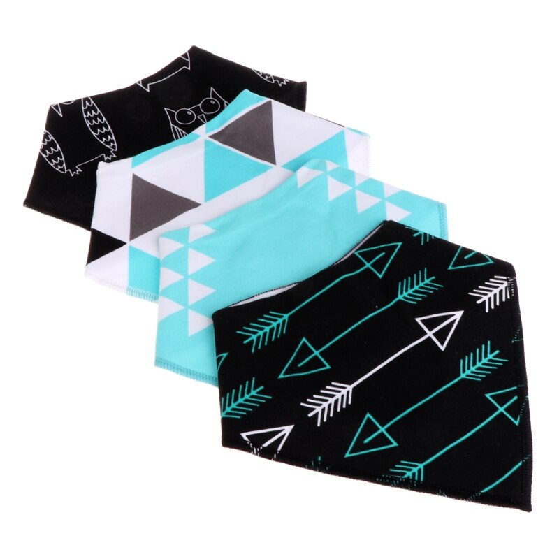 4 stuks baby unisex speeksel handdoek met kwijl driehoek bandana slabbetjes