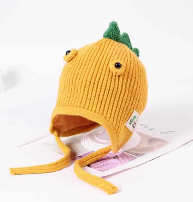 Lovely Winter Baby Toddler Kids Boy Girl Cap Knitted Cute Ear Beanie Warm Hat: Yellow