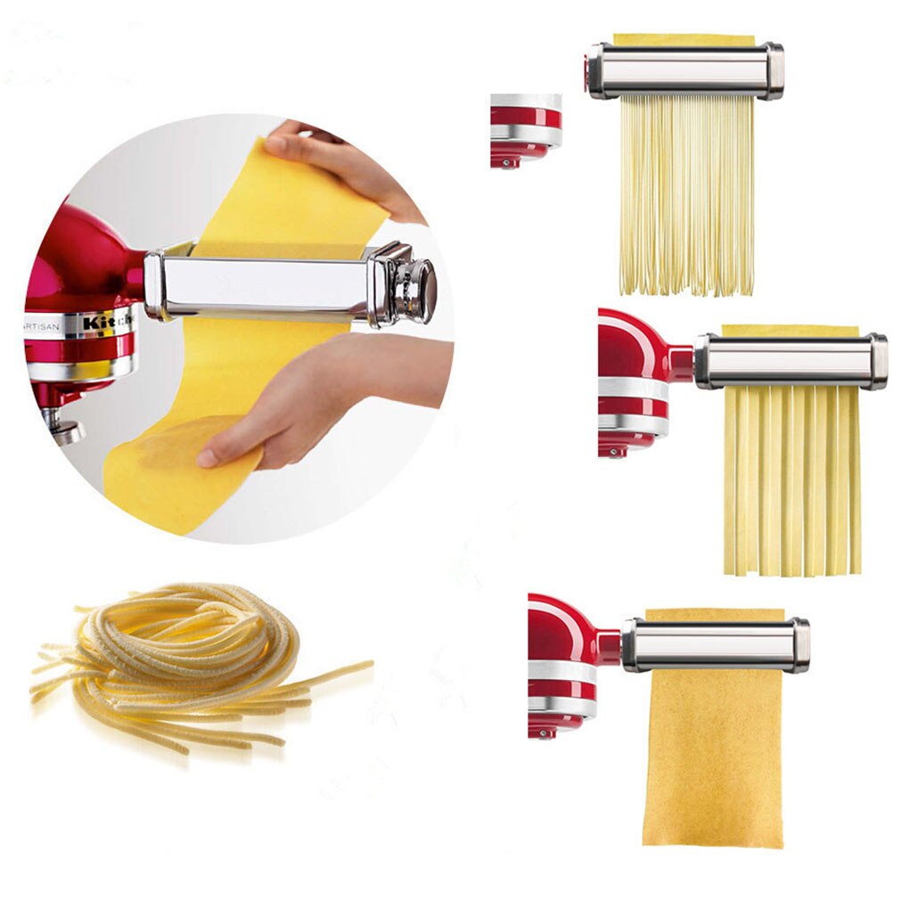 KitchenAid – ensemble de coupe-pâtes à rouleau, pour mélangeurs sur socle, rouleau de pâte, coupe-Spaghetti, coupe-Fettuccine