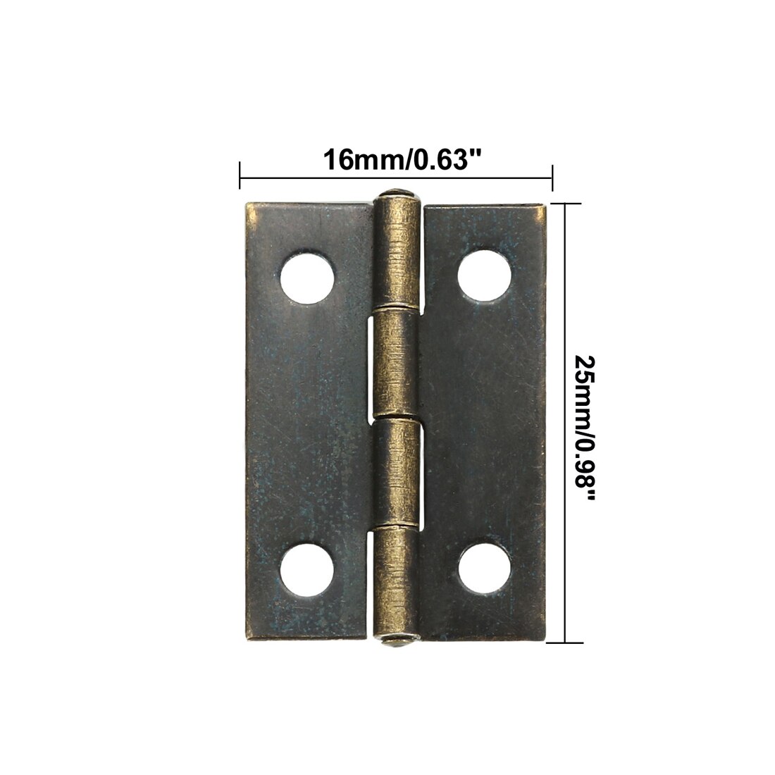 uxcell 10pcs 25x16mm Antique Bronze Hinges Retro Mini Hinge Replacement for Doll Houses Small Cabinets Drawers DIY projects