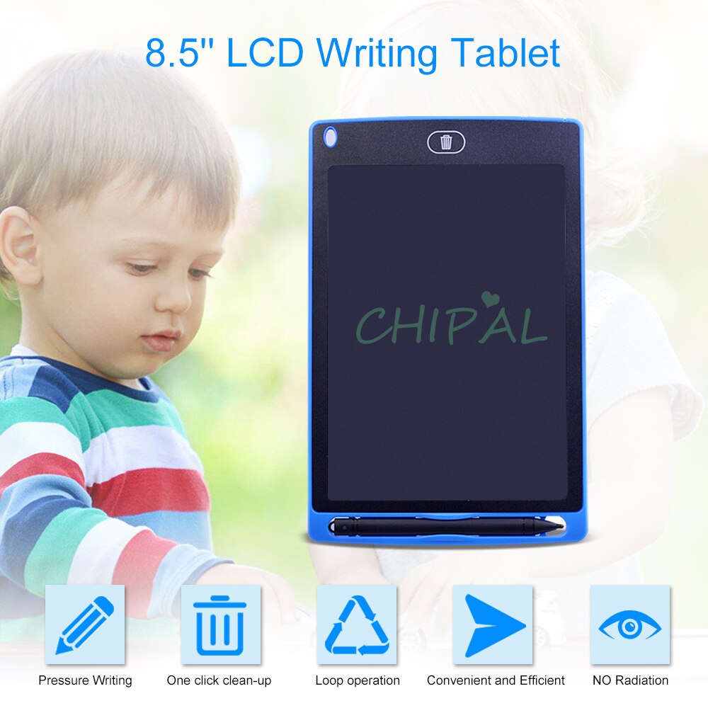 CHIPAL 8.5'' LCD Writing Tablet Digital Graphic Tablet Electronic Handwriting Drawing Pad Paint Board Notepad + Stylus Pen Cell