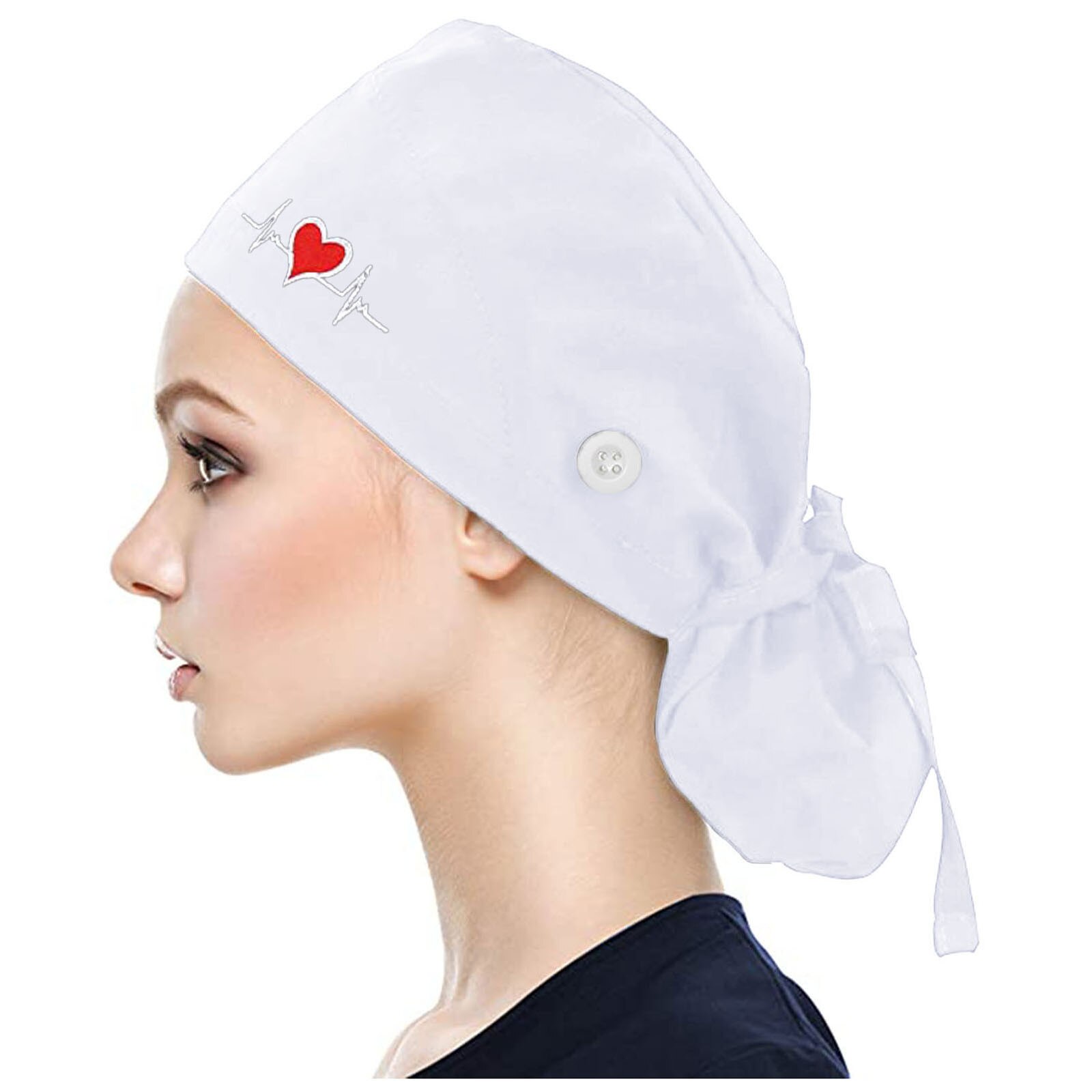 gorros quirurgicos mujer With Buttons Bouffant Hat With Sweatband for Women and Men Holder Ties Protect Ears Work Bouffant Hat