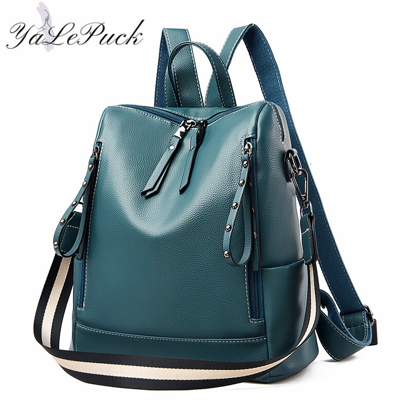 The women backpack soft leather backpack women shoulder bags high capacity school bag for lady travel backpacks
