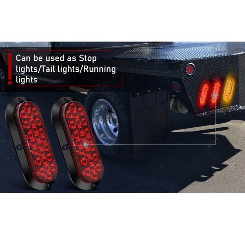 Trailer LED Tail Lights 24 LED Brake Lights Truck LED Turn Lights Truck Side Lights Suitable for Boat Trailer Trucks RV