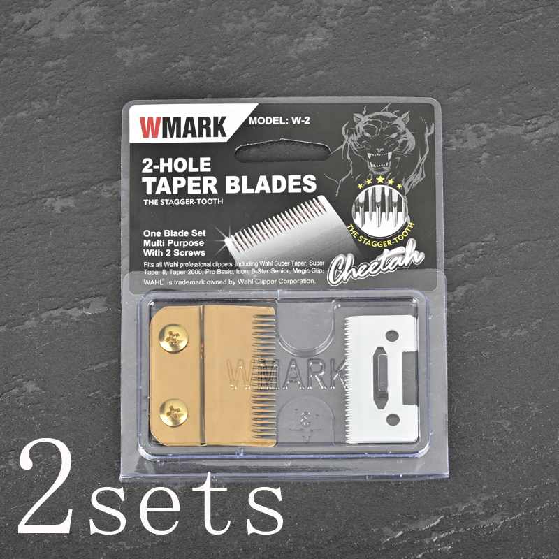WMARK 2-Hole Hair Clipper Blade rainbow color silver color golden color replace blade W-2 for clipper: W-2WC 2 set