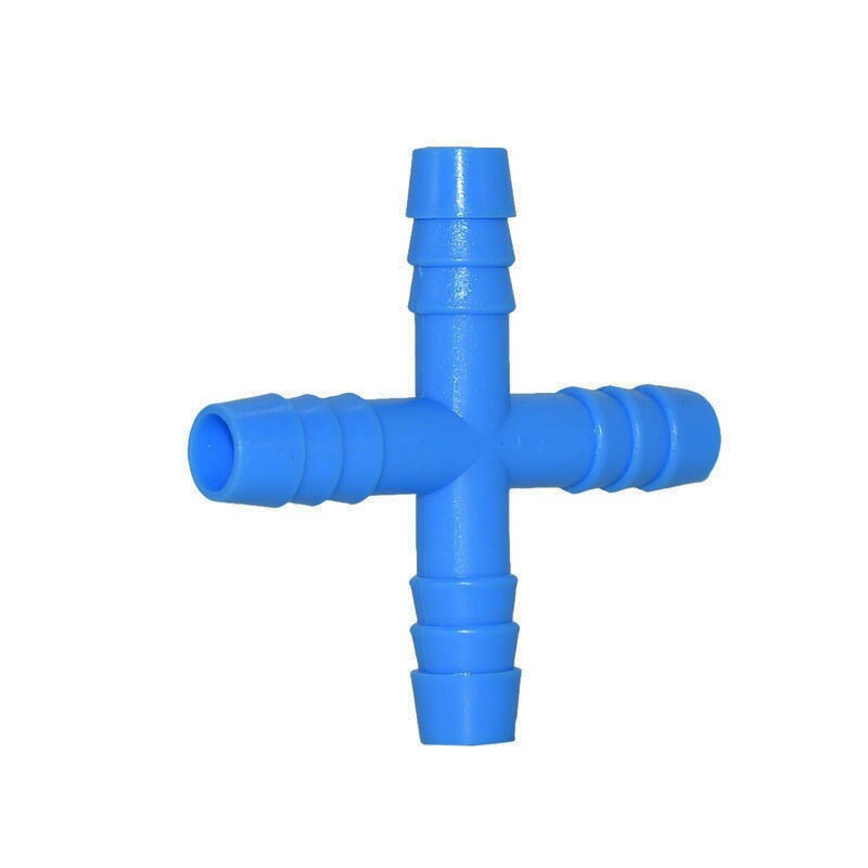 8mm Cross water Connector Drinking fountain For rabbits 4-way Connector water splitter garden hose irrigation Fittings 20 Pcs: Default Title