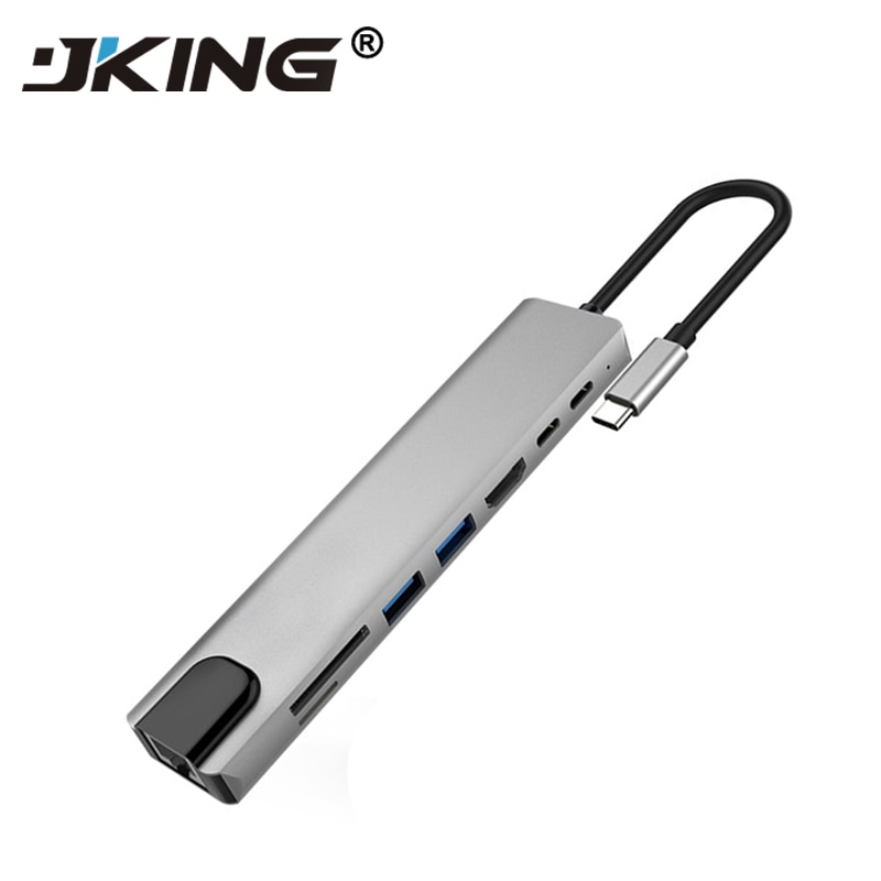 USB C Hub Adapter - 4K HDMI, USB 3.0, SD/TF Card Reader, PD Charging, Audio, RJ45 Ethernet for MacBook Pro